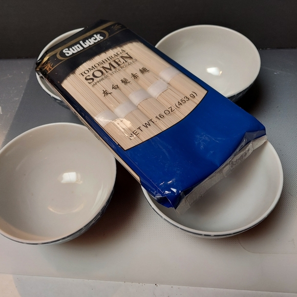 4 blue white bowls grandmillennial somen noodles - Picture 5 of 6